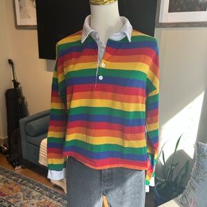 Rainbow stripe top, fits like a size small/medium